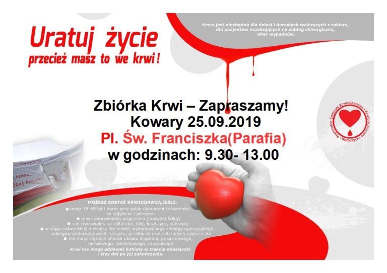 Kowary: Zbiórka krwi w Kowarach