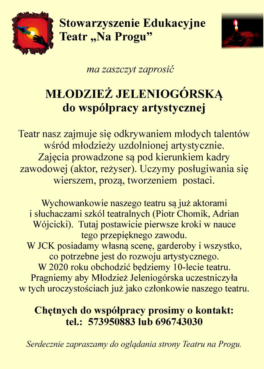 Jelenia Góra: Dołącz do Teatru "Na Progu"