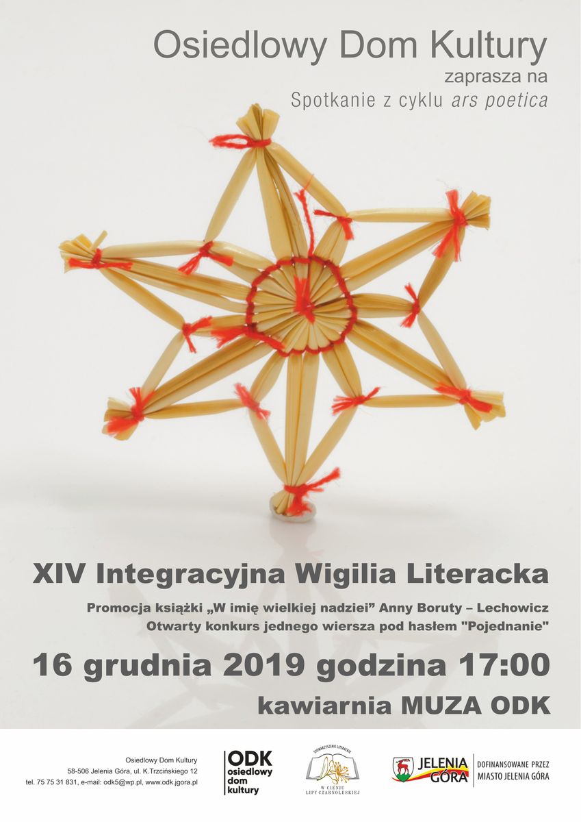 Jelenia Góra: Integracyjna wigilia literacka w ODK