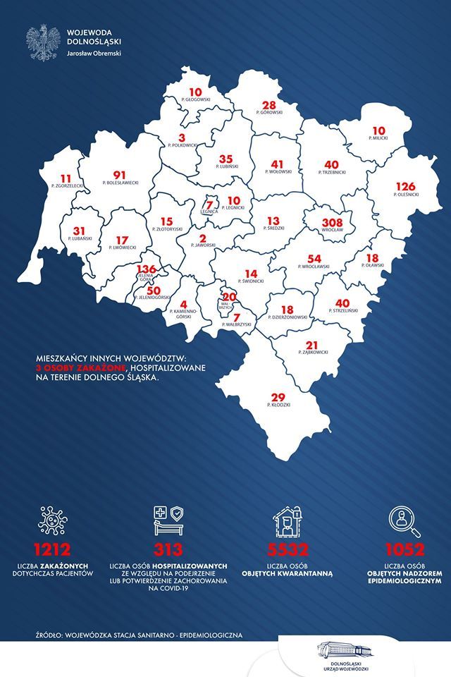 Region: 186 osób zakażonych w Kotlinie Jeleniogórskiej