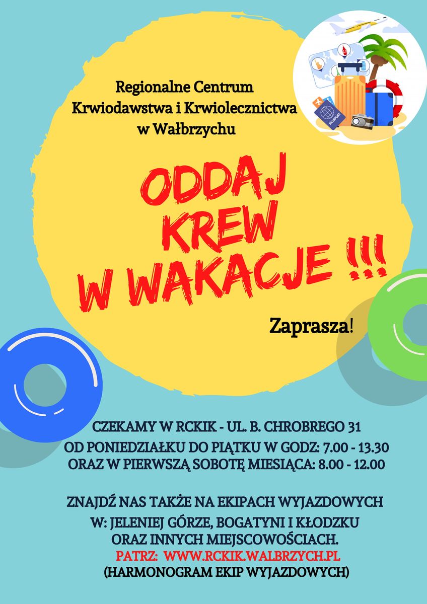 Region: Krwiodawco – nie czekaj, oddaj krew w wakacje!