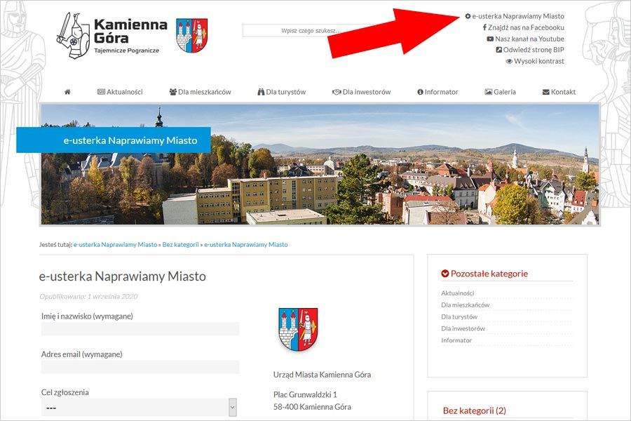 Kamienna Góra: Działa e–usterka