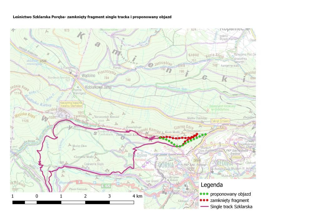 Szklarska Poręba: Zamknięty fragment singletracka