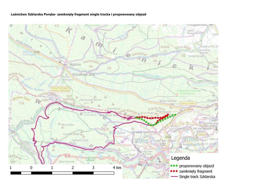 Szklarska Poręba: Zamknięty fragment singletracka