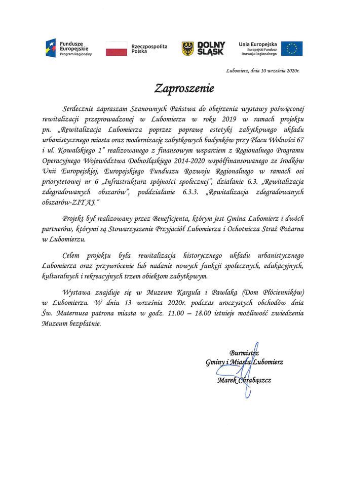 Lubomierz: Wystawa po rewitalizacji