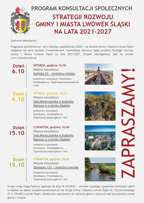 Lwówek Śląski: Czas na konsultacje