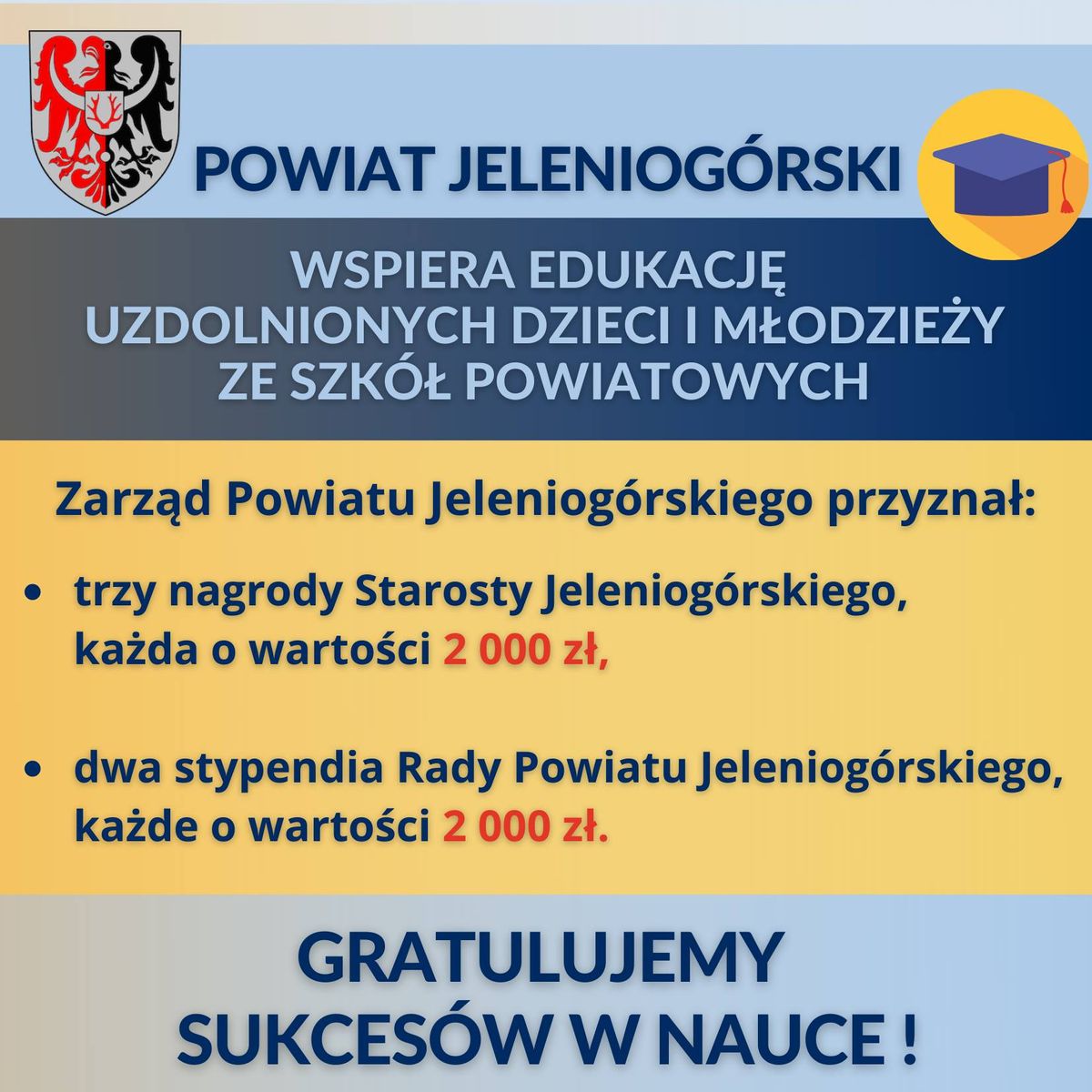 Powiat: Stypendia i nagrody od powiatu