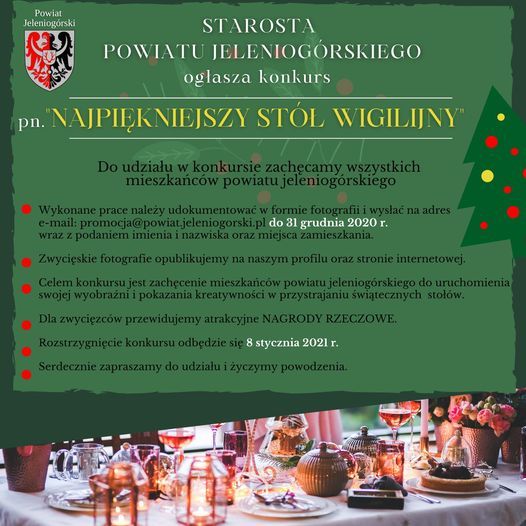 Powiat: Konkurs na najpiękniejszy stół wigilijny