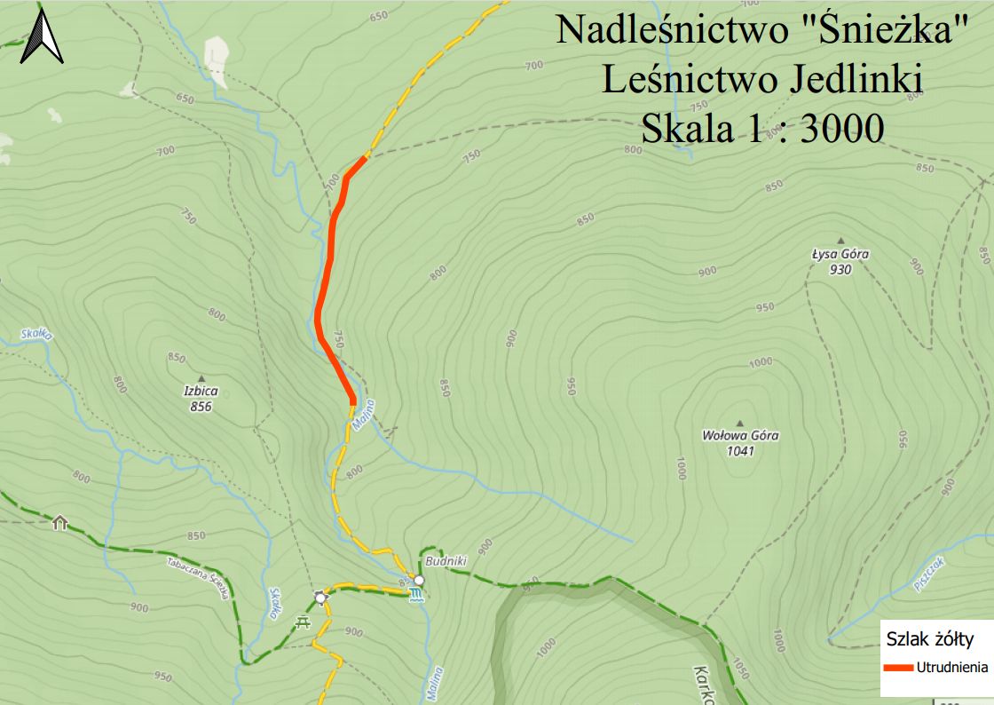 Kowary: Utrudnienia na szlaku do Budnik