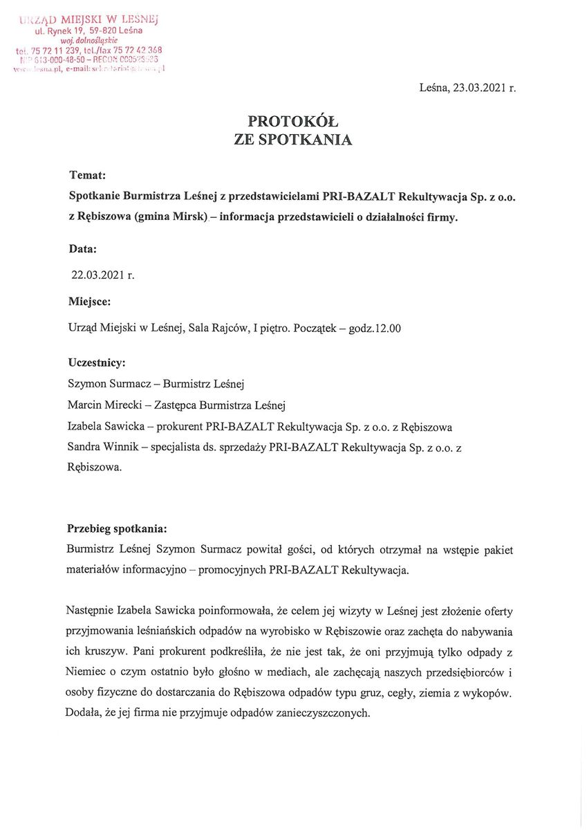 Leśna: Rozmowa o rekultywacji