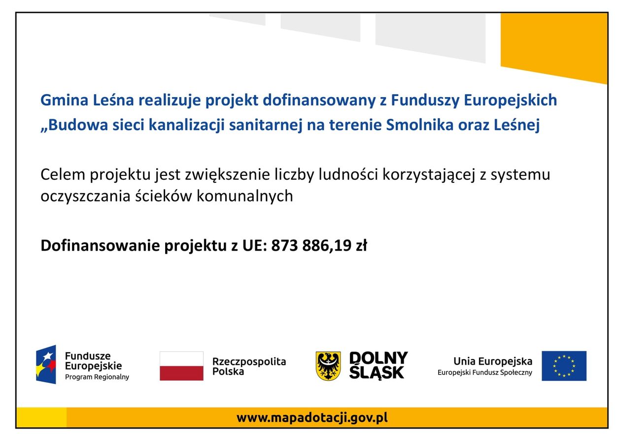 Leśna, Smolnik: Skanalizują gminy