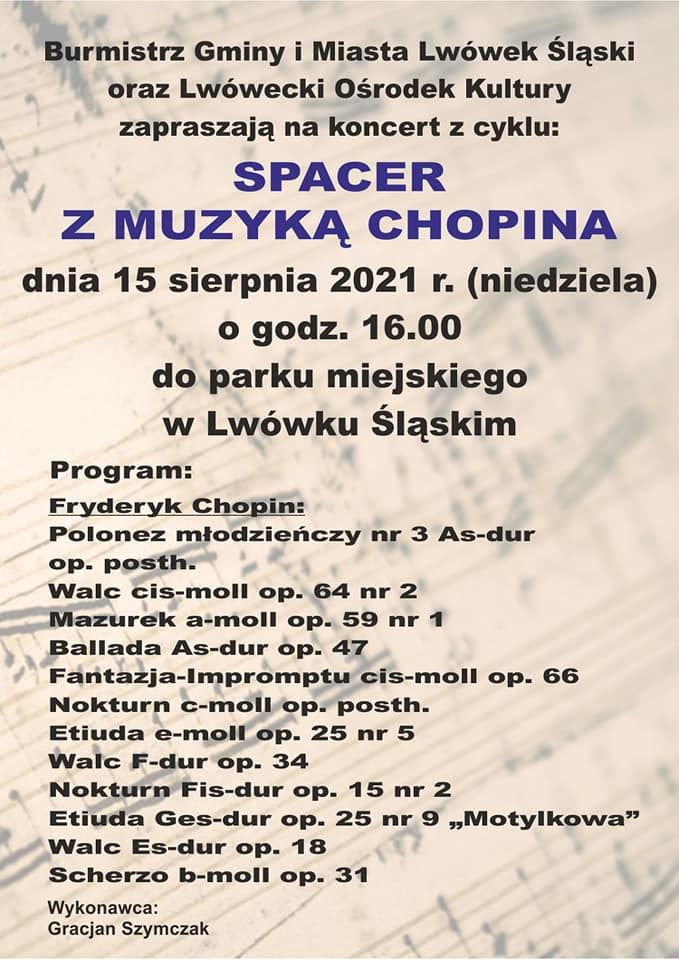Lwówek Śląski: Spacer z muzyką Chopina