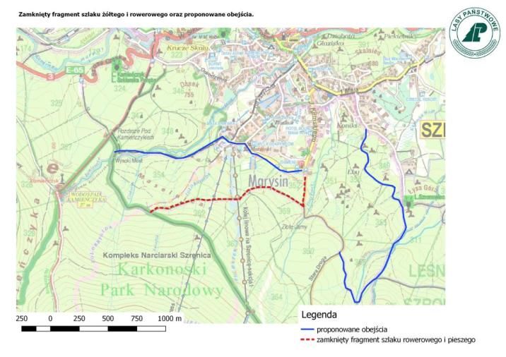 Szklarska Poręba: Zamknięty zółty szlak