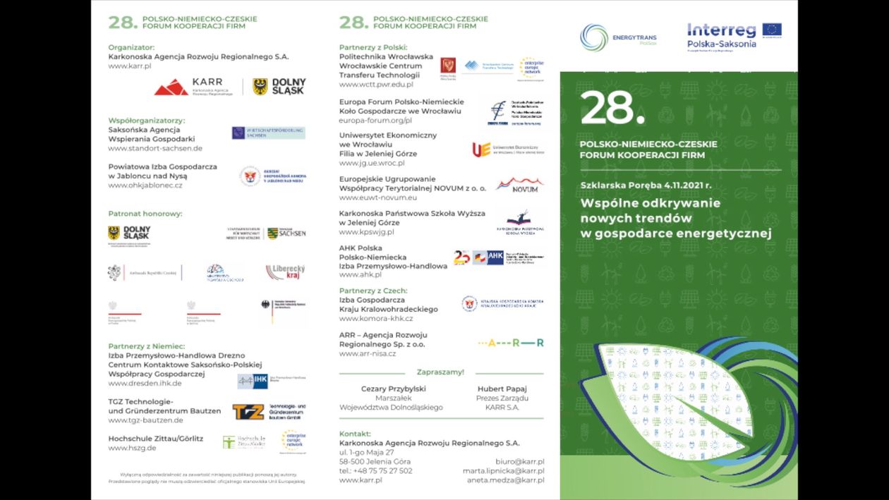 Jelenia Góra: Polsko–Niemiecko–Czeskie Forum Kooperacji Firm po raz 28