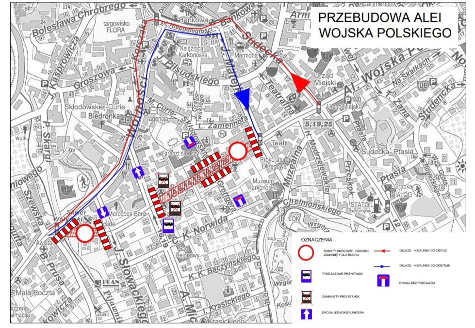 Jelenia Góra: Startuje remont alei Wojska Polskiego – będą objazdy