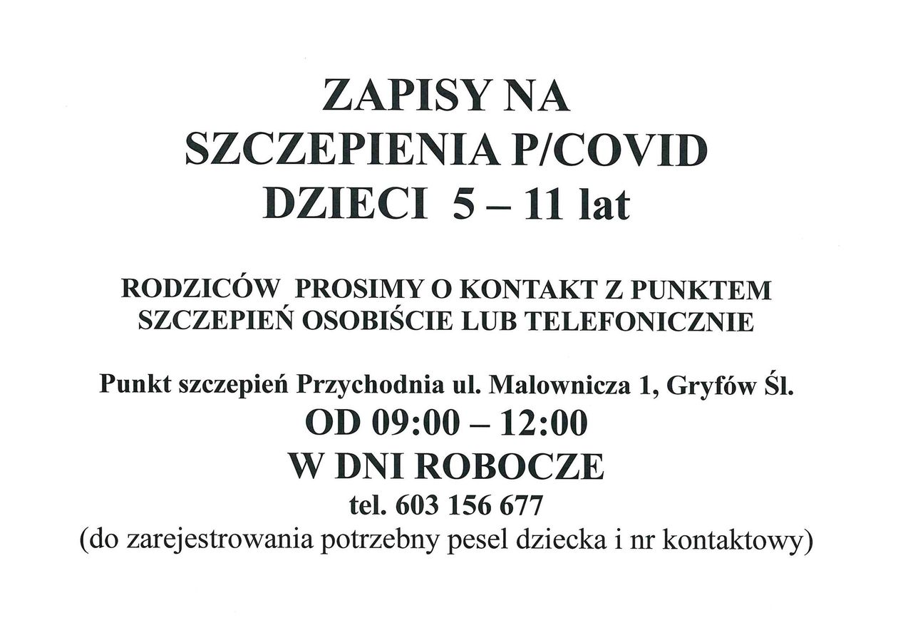 Gryfów Śląski: Szczepienia dla dzieci