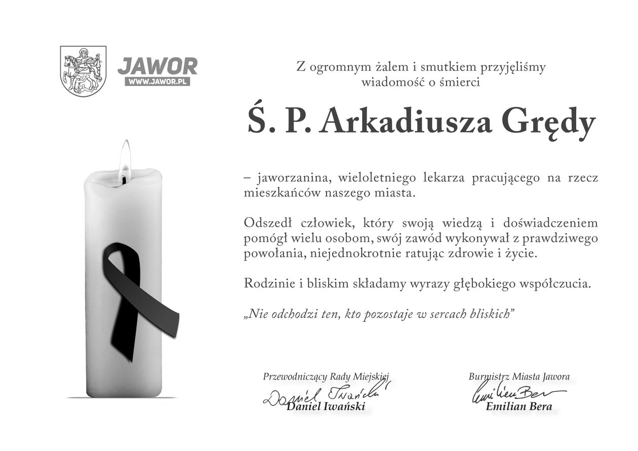 Jawor: Nie żyje Arkadiusz Gręda