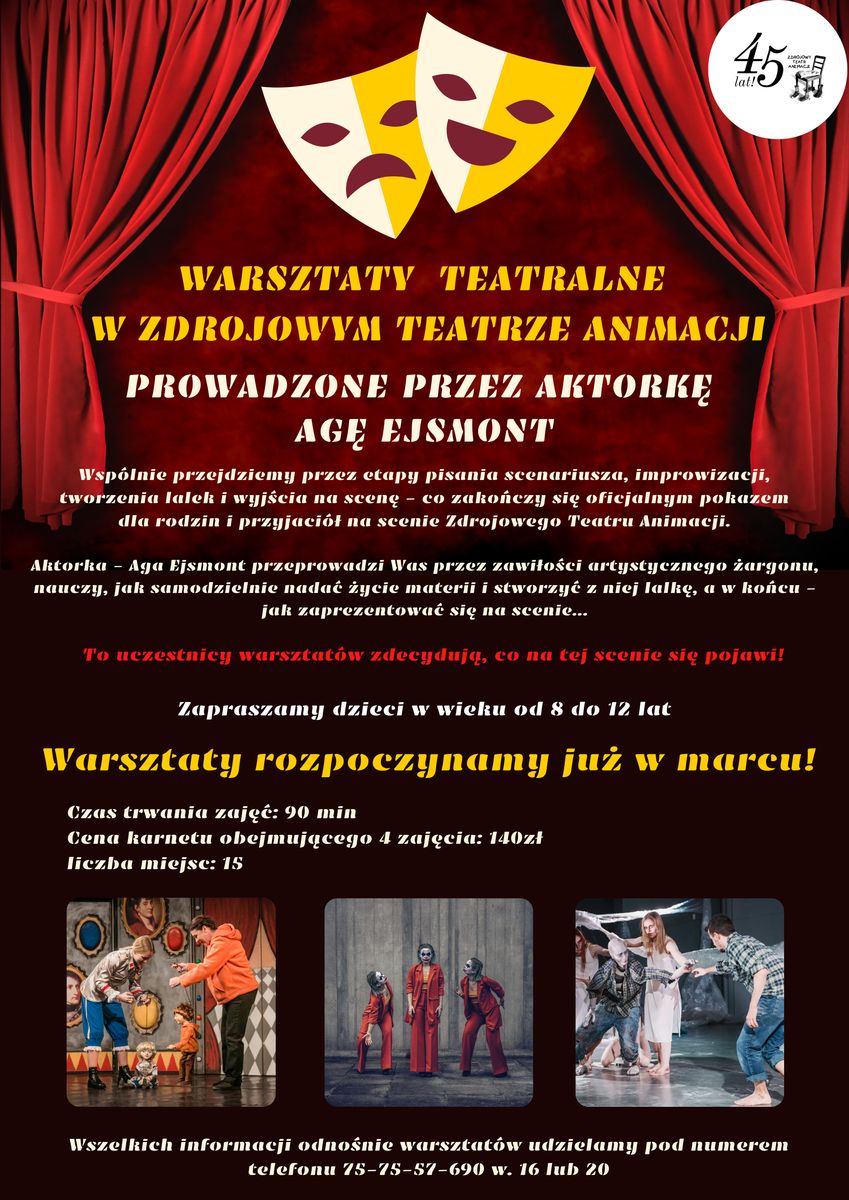 Jelenia Góra: Warsztaty teatralne dla dzieci i młodzieży w ZTA – trwają zapisy