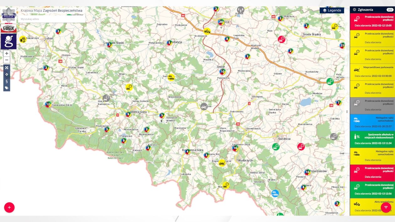Jelenia Góra: Co w styczniu w krajowej mapie zagrożeń?