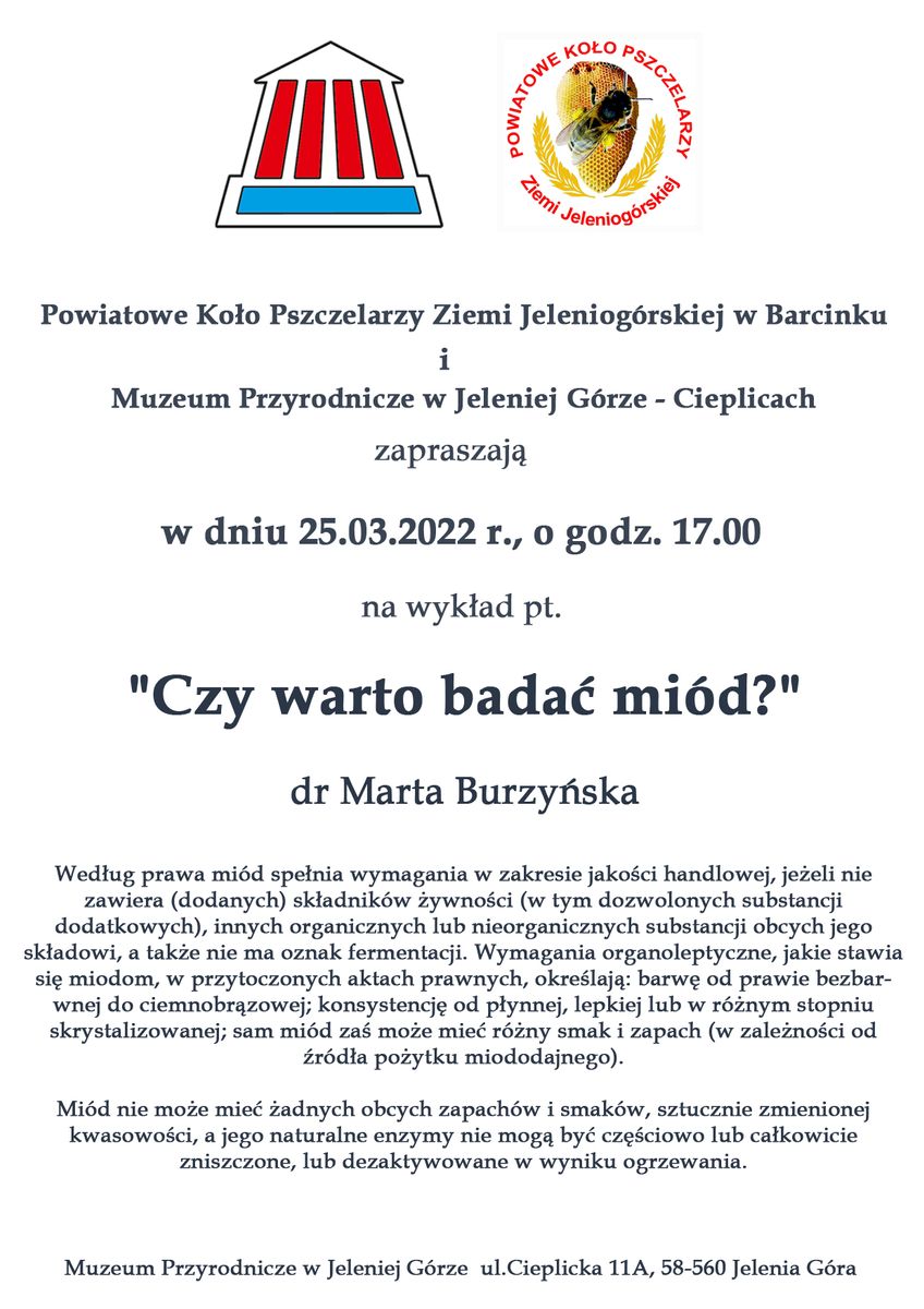 Jelenia Góra: W Muzeum Przyrodniczym o miodzie
