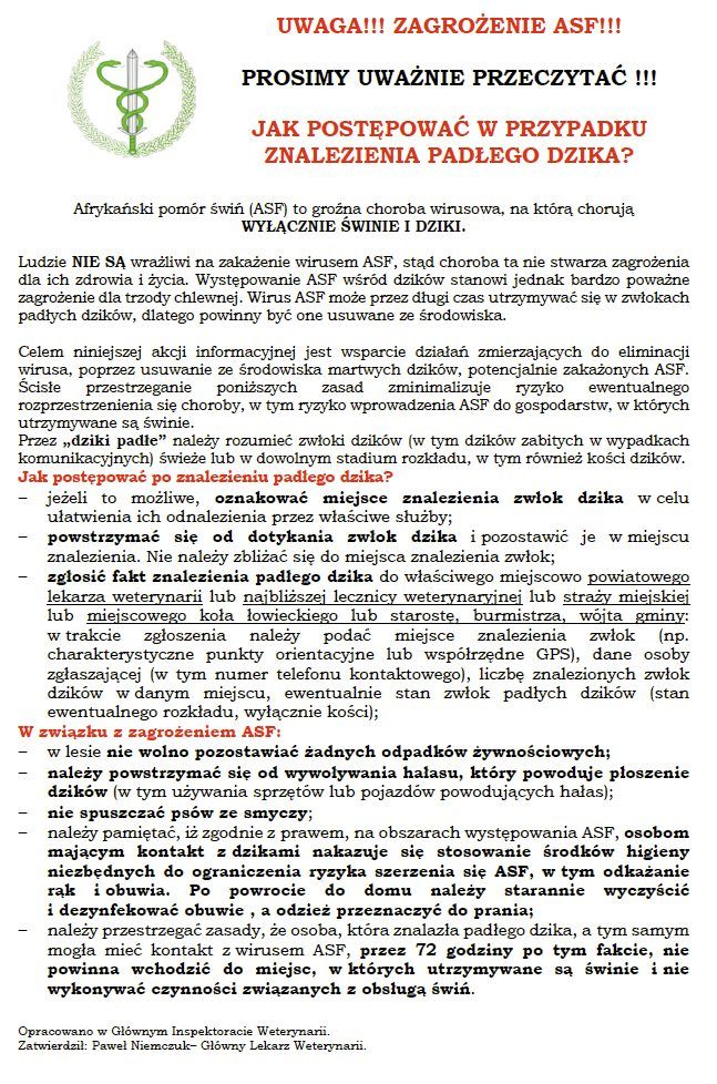 Lwówek Śląski: Zagrożenie ASF