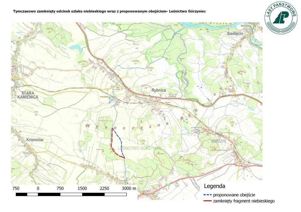 Rybnica: Zamknięty niebieski szlak