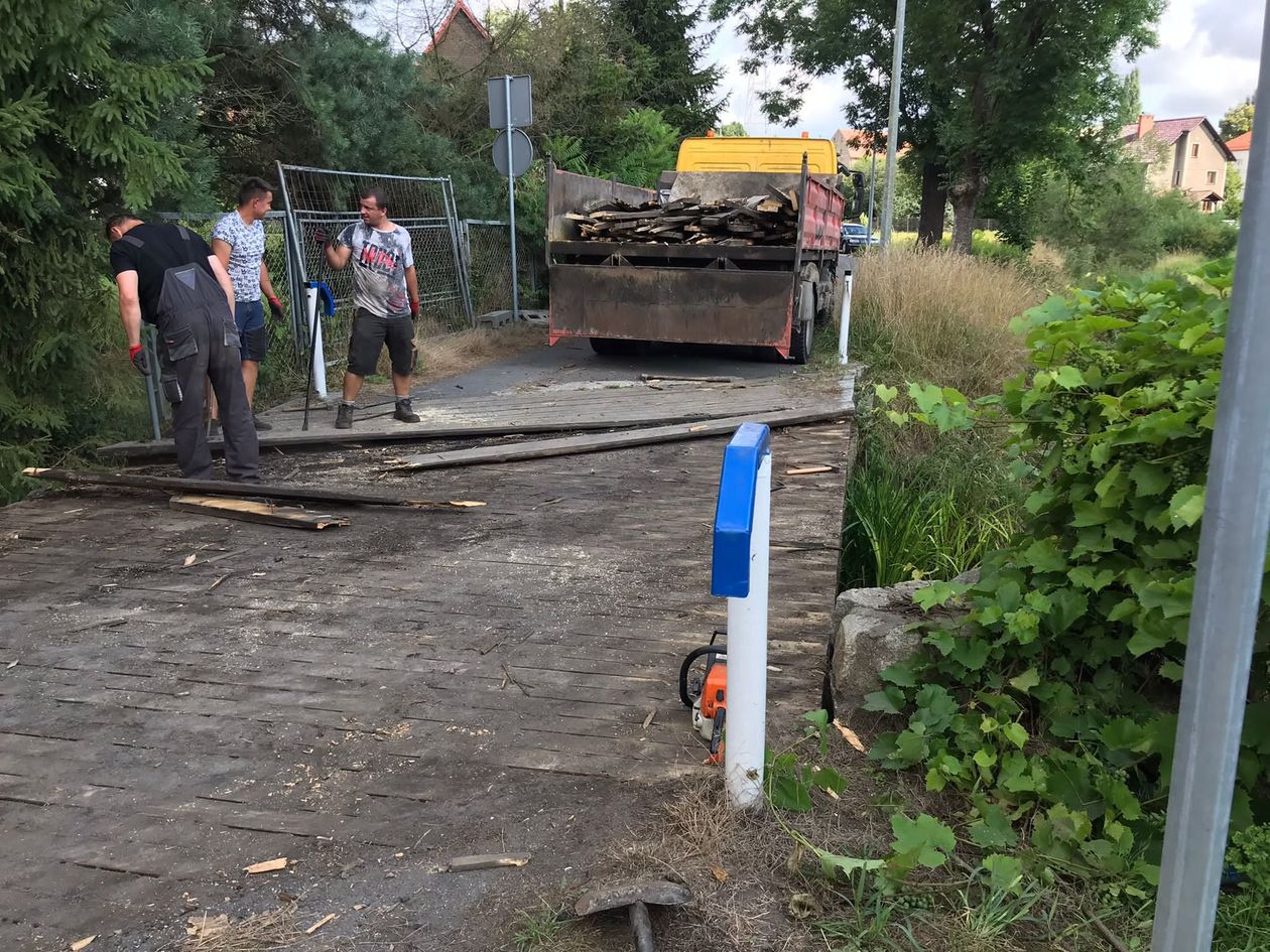 Lubań: Roboty na moście