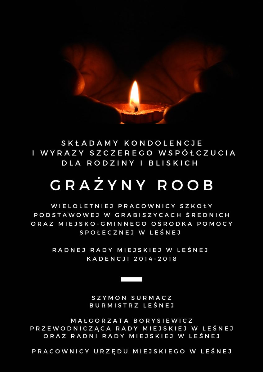 Gmina Leśna: Nie żyje Grażyna Roob