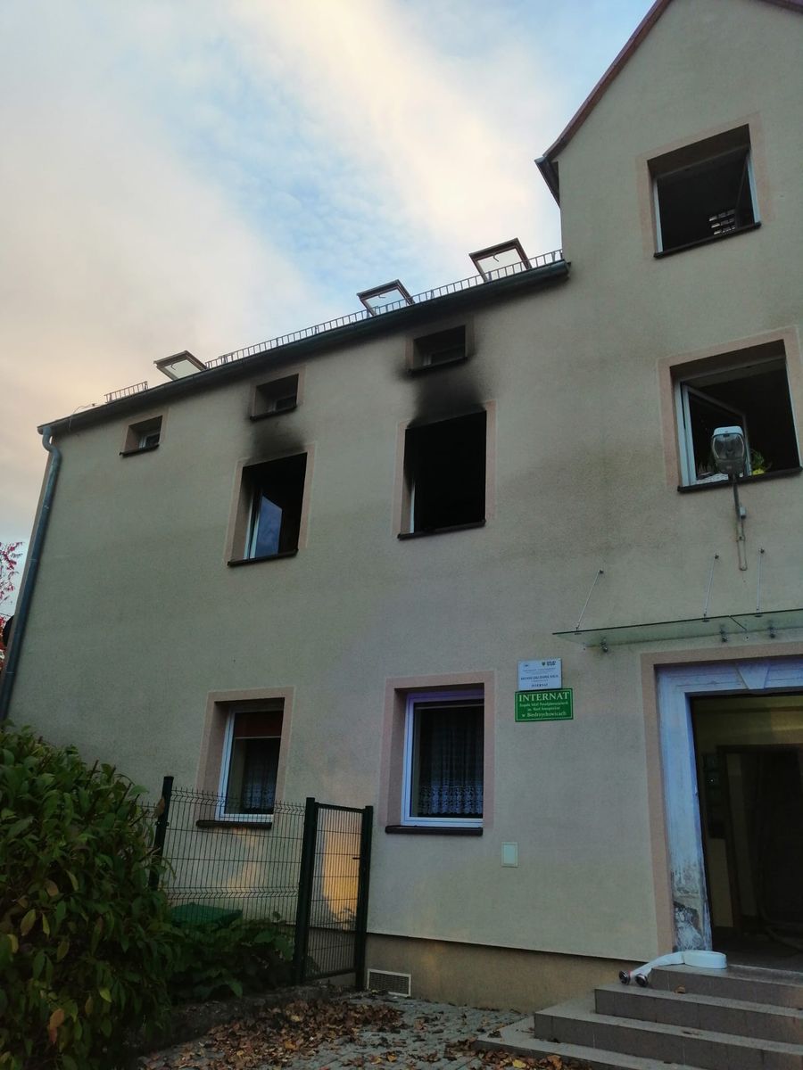 Biedrzychowice: Pożar w internacie