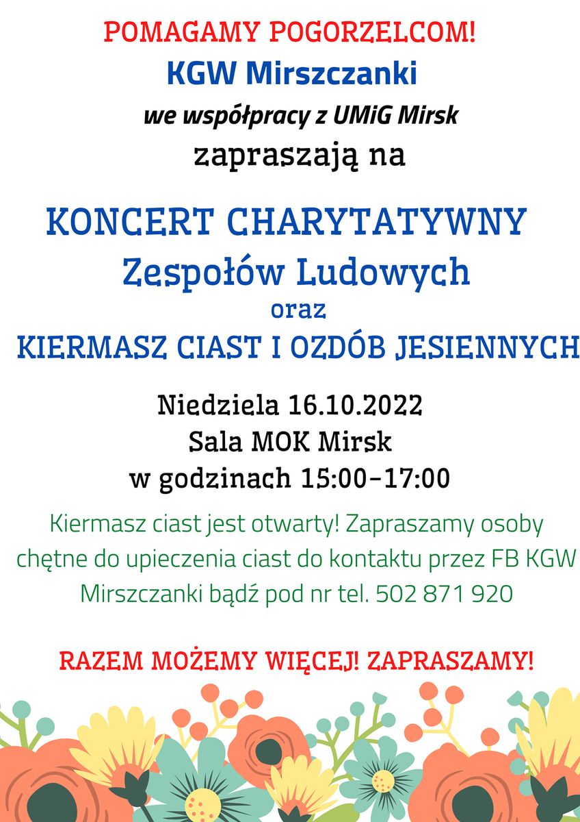 Mirsk: Koncert dla pogorzelców