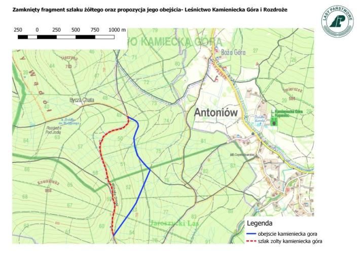 Antoniów: Zamknięty szlak przy Antoniowie
