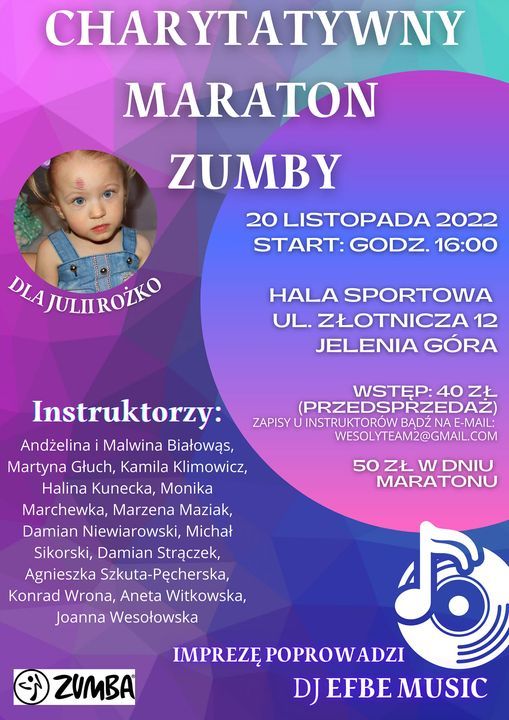 Jelenia Góra: Charytatywny Maraton Zumby w listopadzie