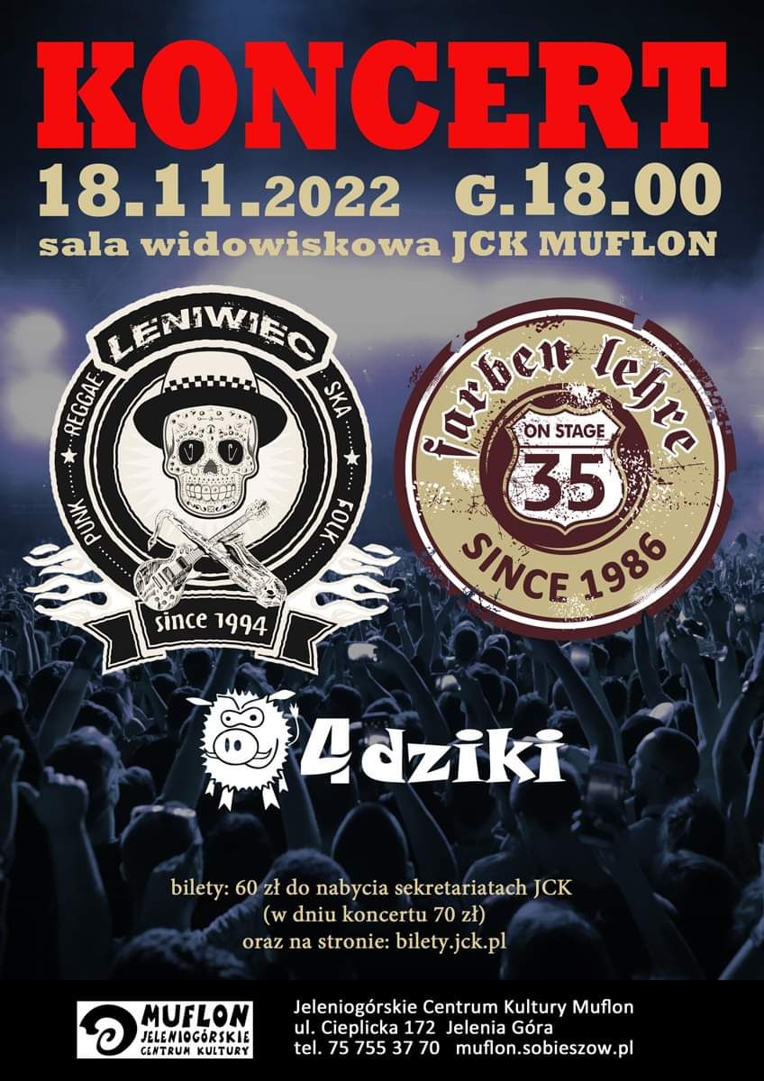 Jelenia Góra: Farben Lehre, Leniwiec i 4 Dziki – wkrótce w Muflonie