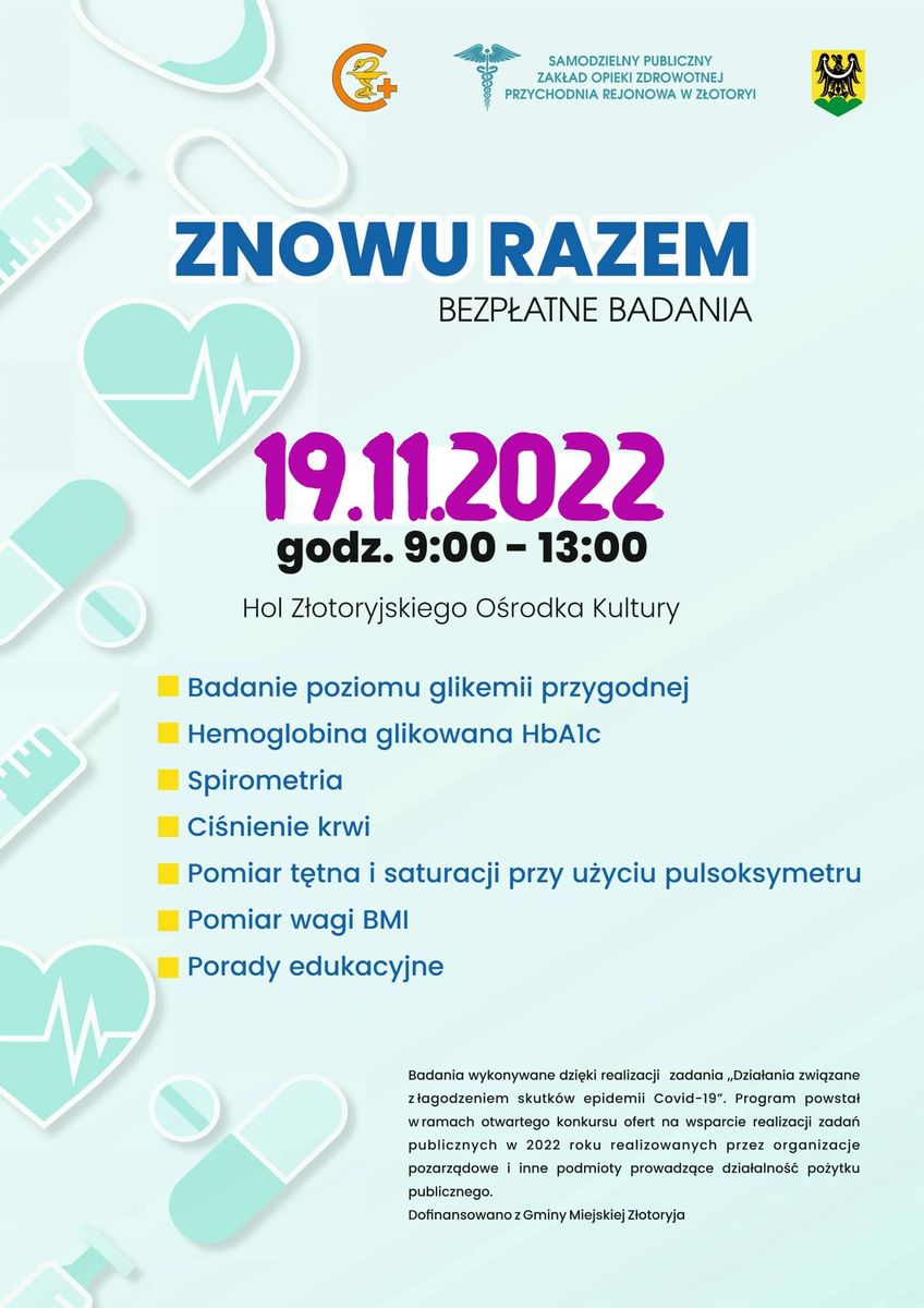 Złotoryja: Bezpłatne badania w sobotę – skorzystaj