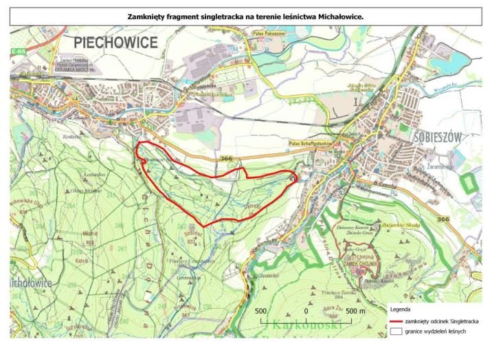 Piechowice: Czasowe zamknięcie singletracków