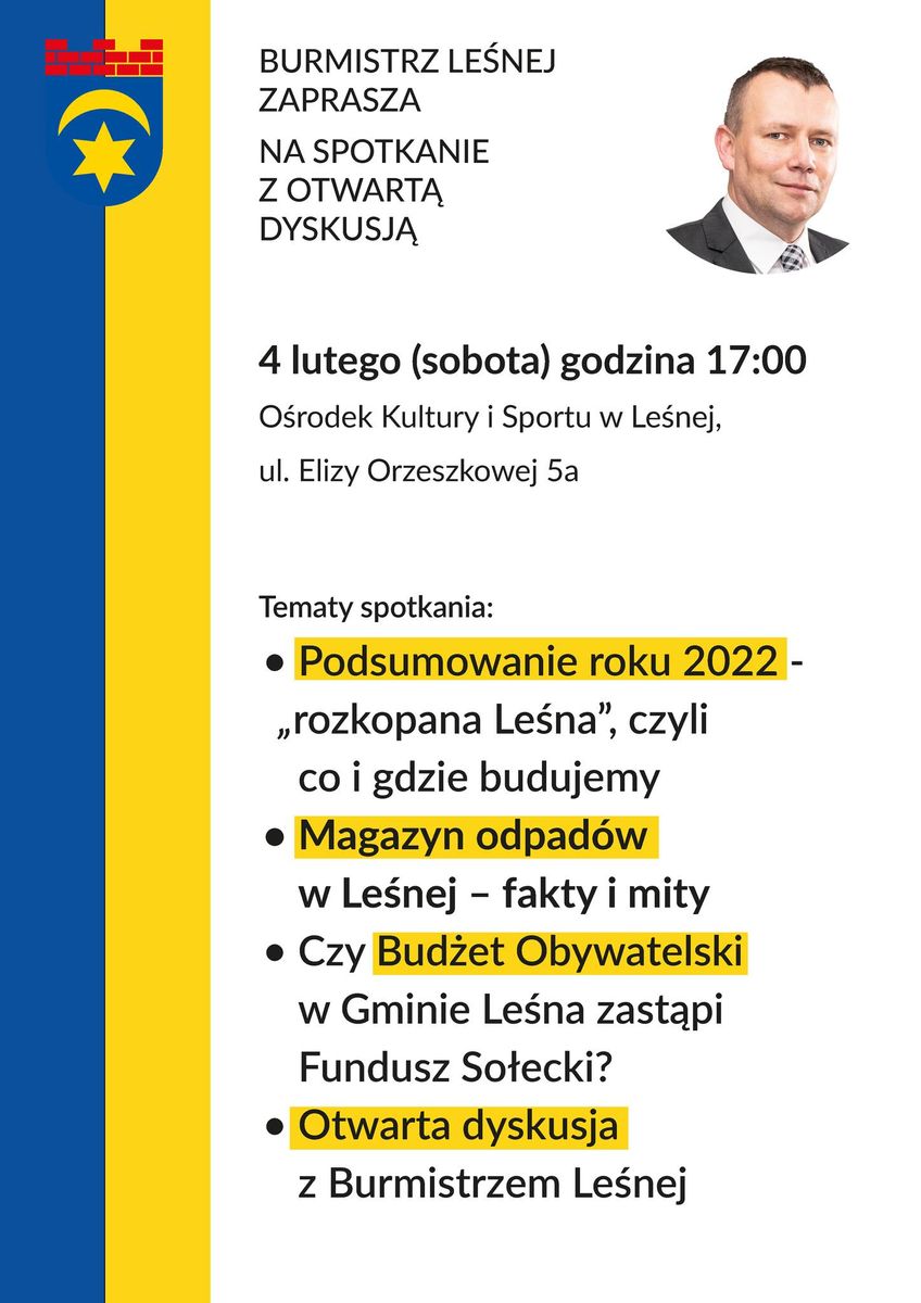 Leśna: Burmistrz zaprasza
