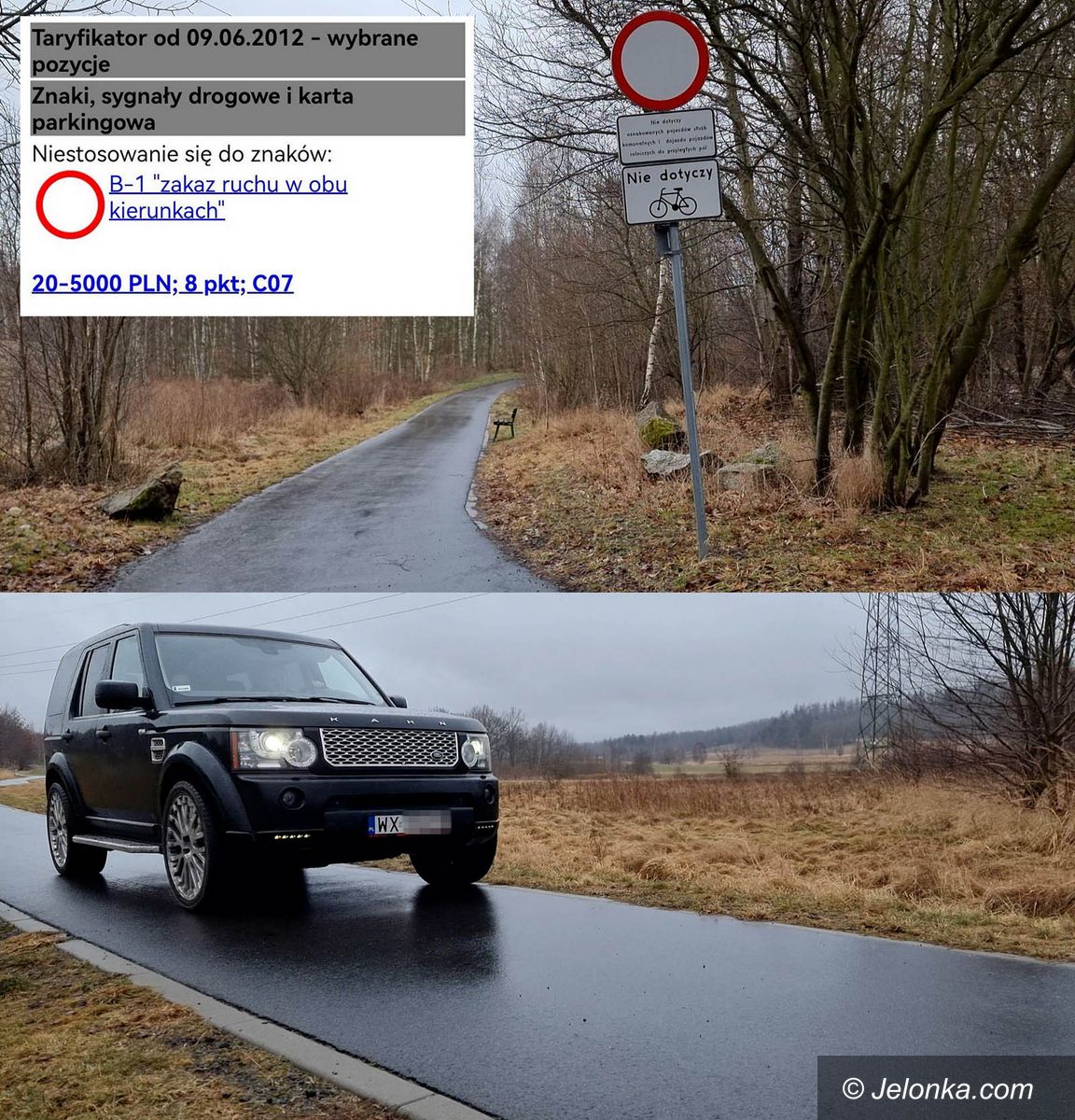 Jelenia Góra: Znów jeżdżą auta po ścieżce rowerowej