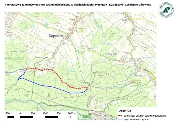 Piechowice: Zamknięty szlak przy Koziej Szyi