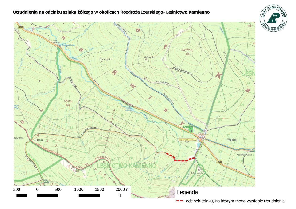 Szklarska Poręba: Zamknięty szlak przy Rozdrożu Izerskim