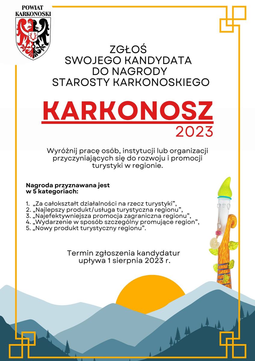 Powiat: Ruszają zgłoszenia do Nagrody Starosty Karkonoskiego
