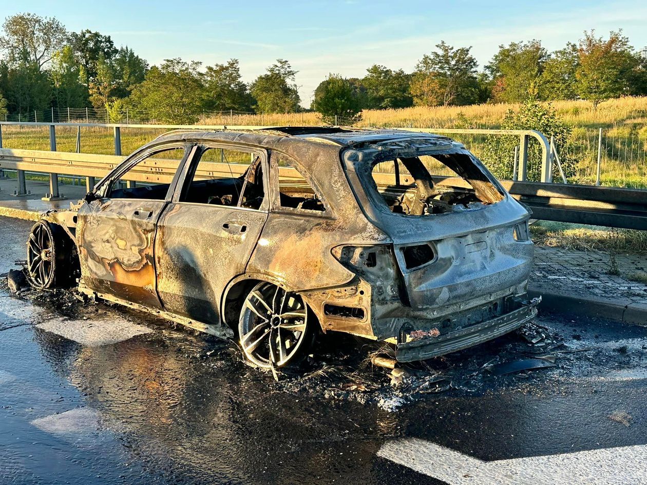 Autostrada A4: Spłonął doszczętnie