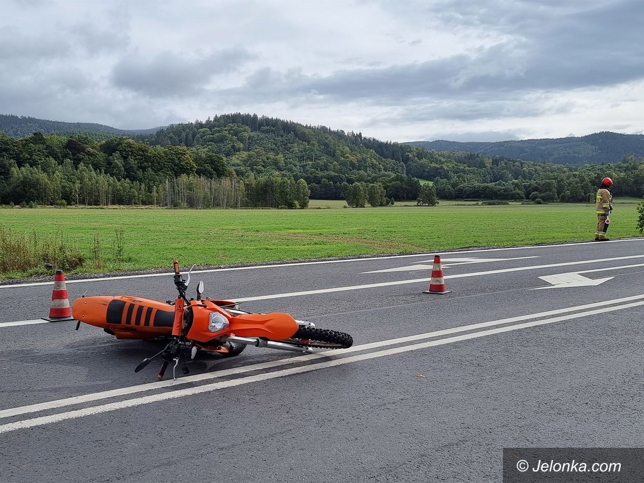 Kowary: Przewrócił się na motorze