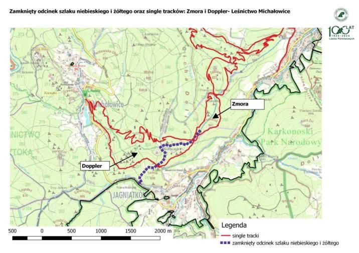 Piechowice: Zamknięte szlaki przy Grzybowcu