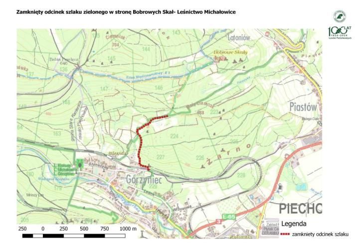 Piechowice: Zamknięty szlak do Bobrowych Skał