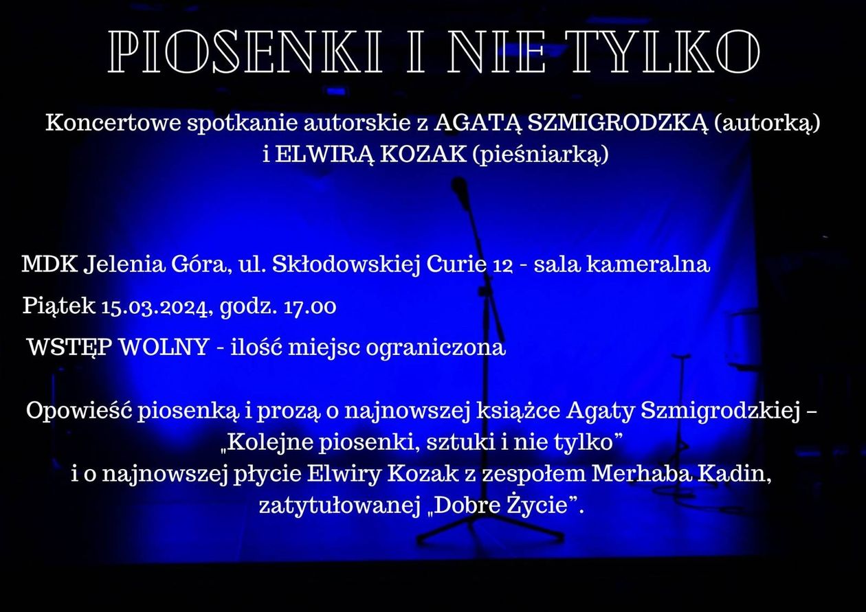 Jelenia Góra: Koncert "Piosenki i nie tylko"