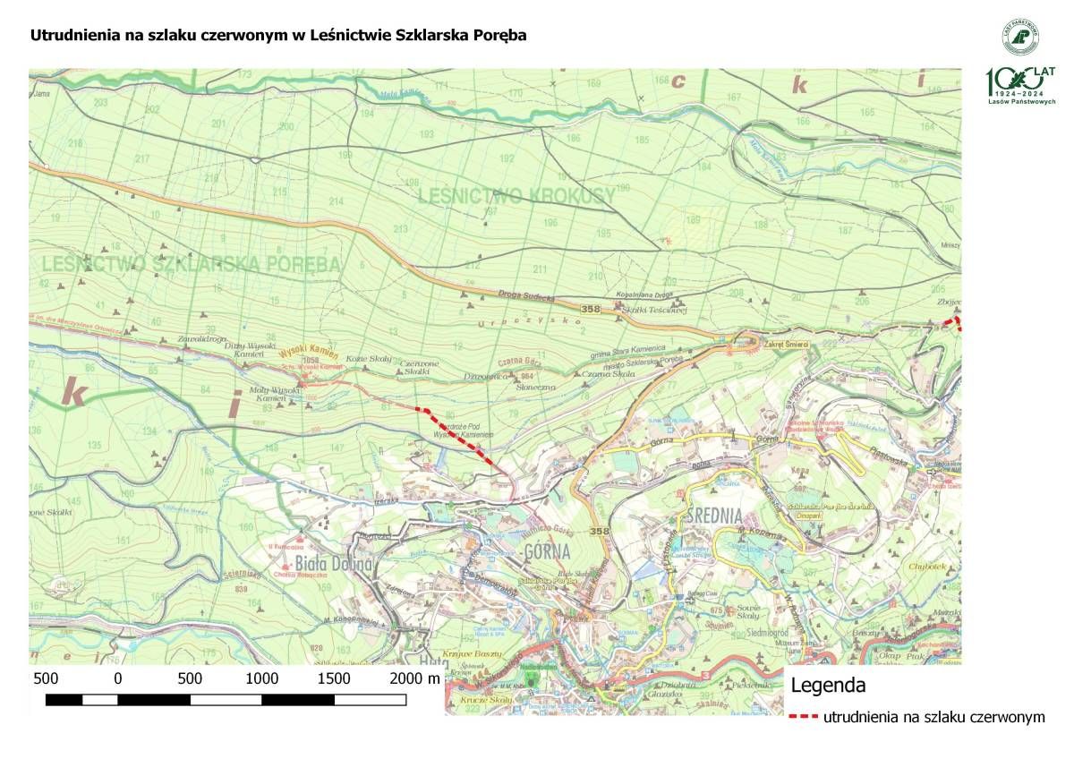 Szklarska Poręba: Utrudnienia w okolicy Wysokiego Kamienia
