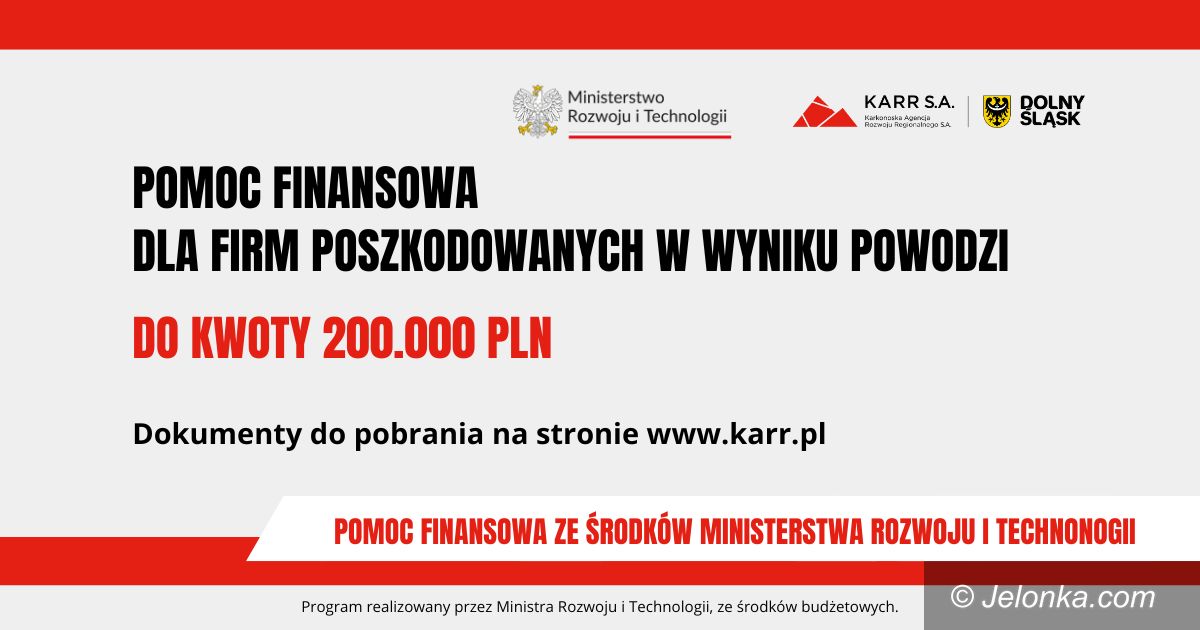 Jelenia Góra: Do 200.000 PLN dla firm poszkodowanych w powodzi