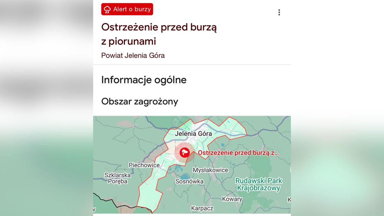 Jelenia Góra: Oberwanie chmury