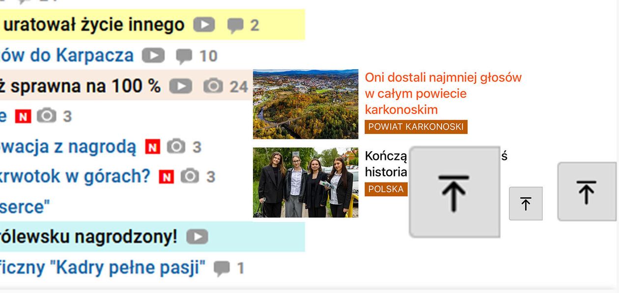 Jelenia Góra: Strzałka ułatwia przeglądanie