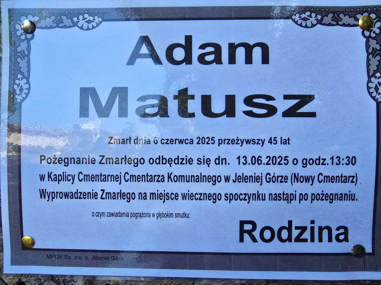 Jelenia Góra: Zmarł Adam Matusz